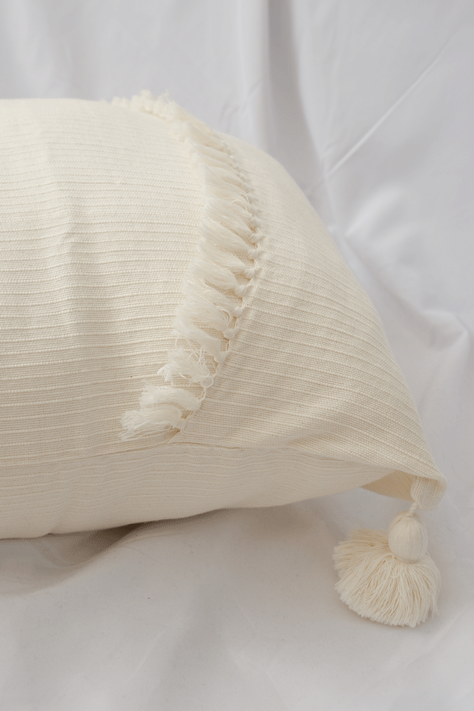 Serendipity Pompom White Cushion